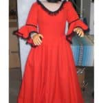 Colonial Woman in Red Dress