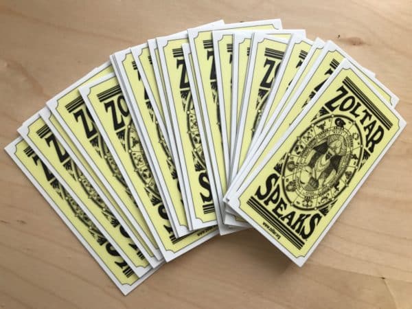 Zoltar Fortune Card Sticker