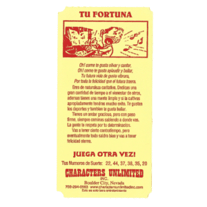 Spanish English Fortune Card