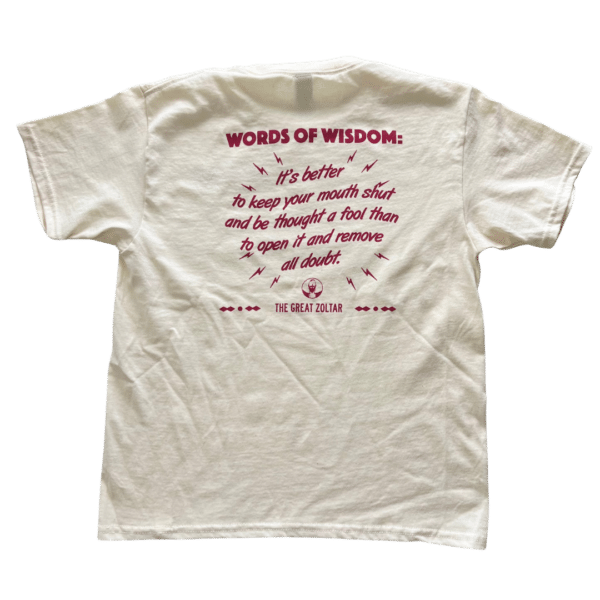 Kids Youth Zoltar Words of Wisdom Tan Back 2