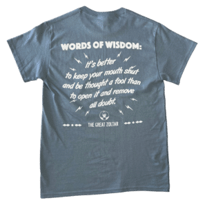 Zoltar Words of Wisdom Shirt - Stone Blue