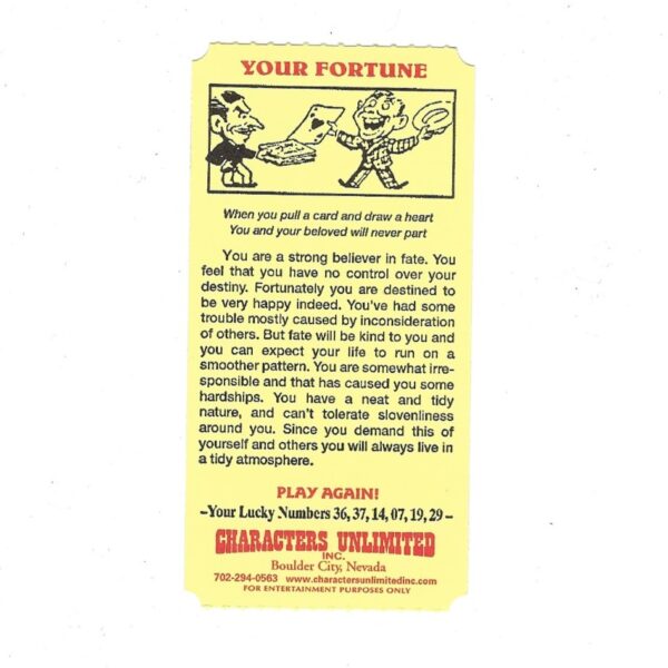 Front of French/English Fortune Cards